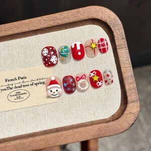 Festive Red Christmas Nail Art Set press on nails